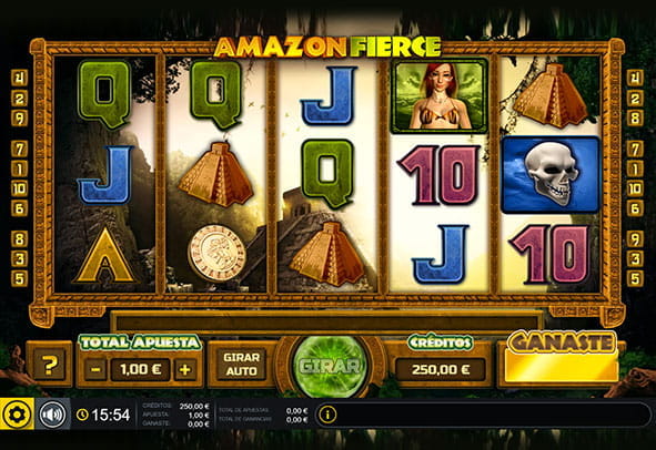 Tablero principal de la tragaperras Amazon Fierce para casinos online.