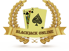 Una corona de laurel dorada con el rótulo Blackjack Online