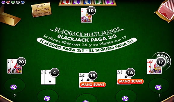 Juega al Blackjack Multimanos y apuesta en hasta 5 manos a la vez.