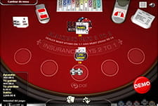 Vista previa de una mesa de blackjack en línea.