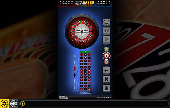 Pantalla durante una partida a la ruleta vertical VIP en uno de los casinos con Gaming1.