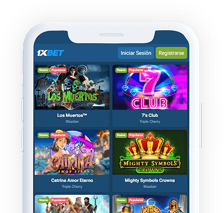 Un móvil con la página web de 1xBet en la pantalla.