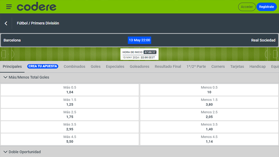 Codere, líder entre las mejores apps de apuestas deportivas en España.