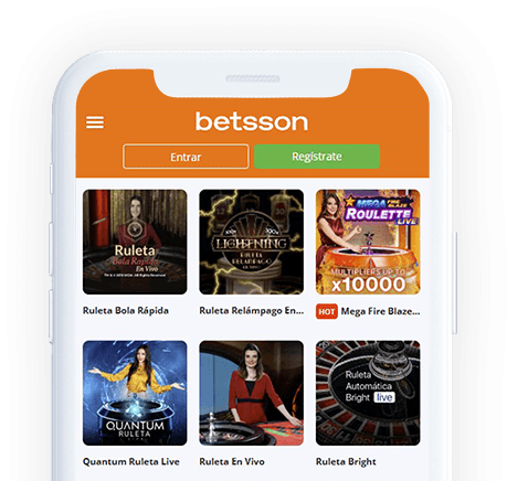 Un móvil con la página web de Betsson en la pantalla.