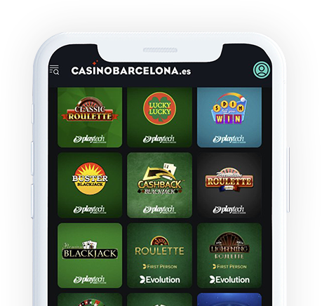 Un móvil con la página web de Casino Barcelona en la pantalla