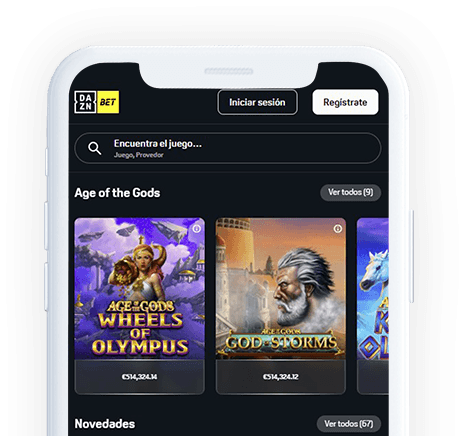 Un móvil con la página web de DAZN Bet en la pantalla