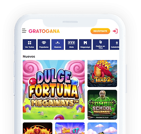 Un móvil con la página web de GratoGana en la pantalla