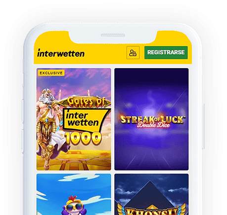 Un móvil con la página web de Interwetten en la pantalla