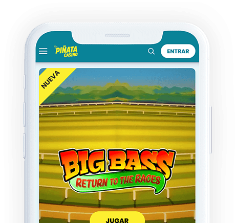 Un móvil con la página web de Piñata Casino en la pantalla