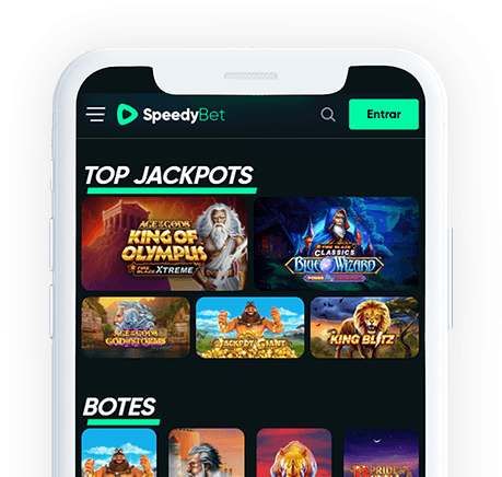 Un móvil con la página web de SpeedyBet en la pantalla