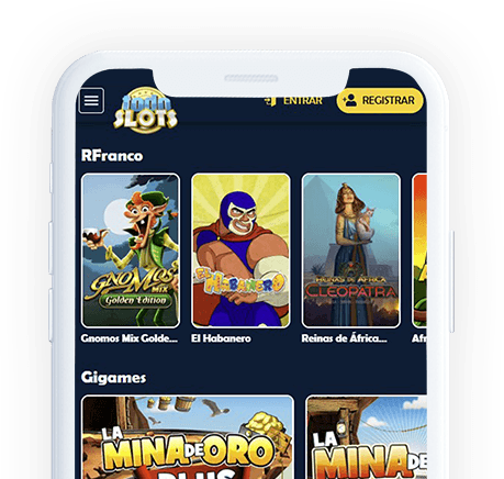 Un móvil con la página web de TodoSlots en la pantalla.