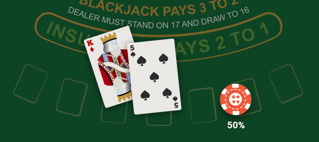 Imagen de una K y un cinco con una ficha roja