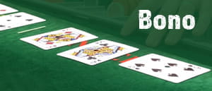 Imagen de una mesa de baccarat con la palabra bono sobreimpresionada.