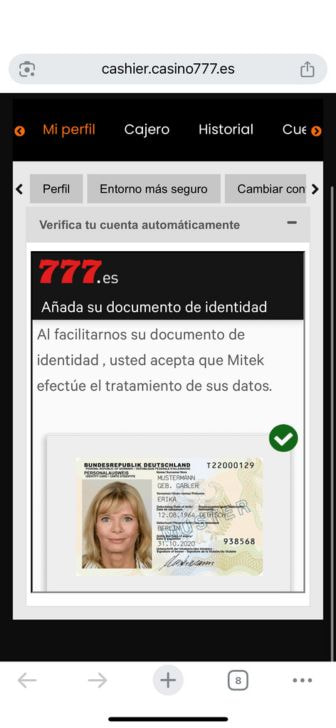 Proporcionar una foto del documento nacional de identidad para verificar los datos personales.