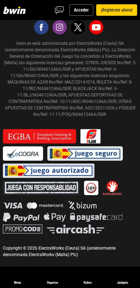 bwin móvil: depósito