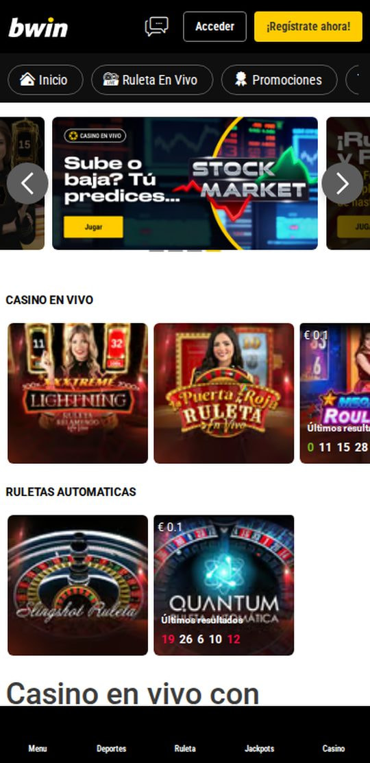 bwin móvil: casino en vivo