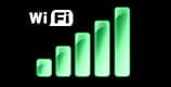 Iconos de barras de señal de Wi-fi en verde.