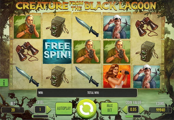 Imagen de la pantalla de juego de la slot Creature of the Black Lagoon de NetEnt.