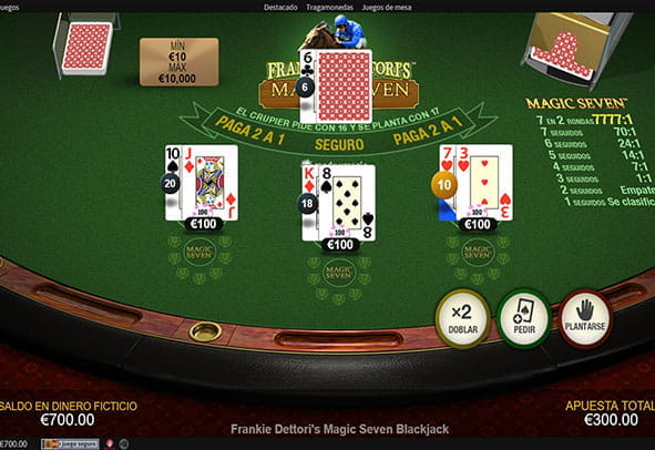 Juego demo del Frankie Dettori's Magic Seven Blackajck de Playtech.