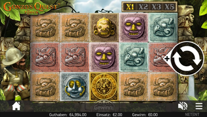 Versión para el móvil de la slot online Gonzo's Quest.