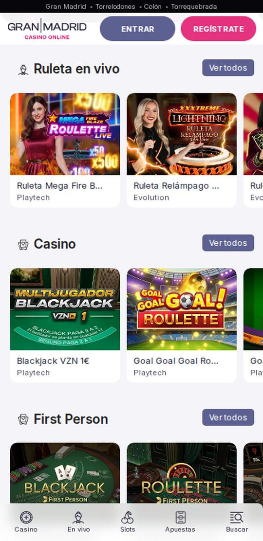 Gran Madrid Casino Online móvil: casino en vivo