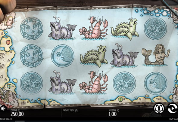 Pantalla de la slot 1429 Uncharted Seas de Thunderkick.