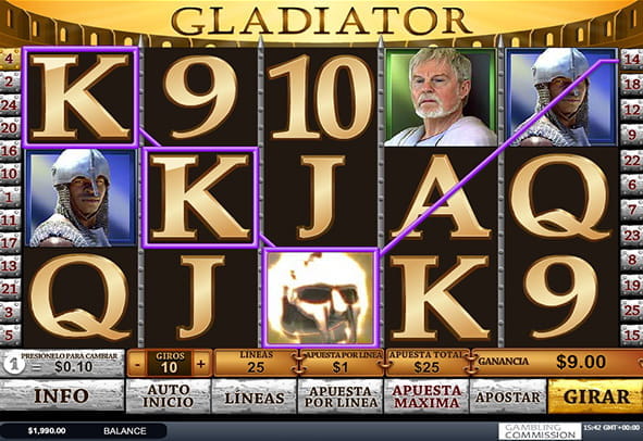 Prueba ahora la máquina Gladiator totalmente gratis, sin registro o ingreso de dinero real.