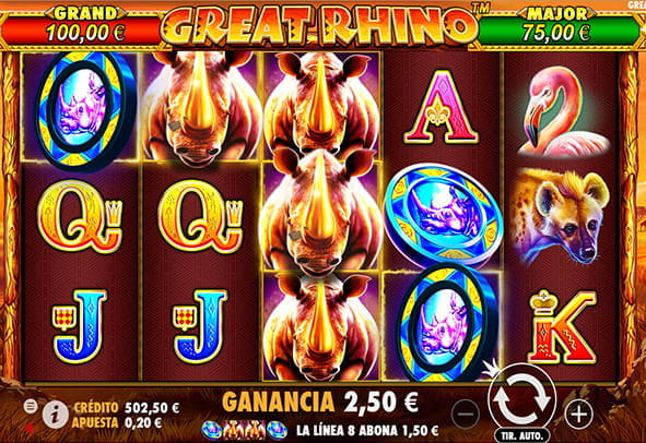 El juego de la slot Great Rhino de Pragmatic Play.