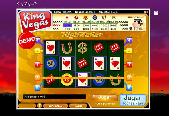 Prueba ahora la máquina King Vegas totalmente gratis, sin registro o ingreso de dinero real.