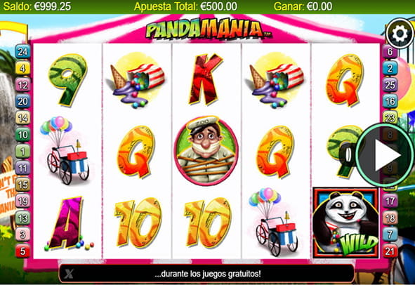 Pantalla de la slot Pandamania durante una partida.