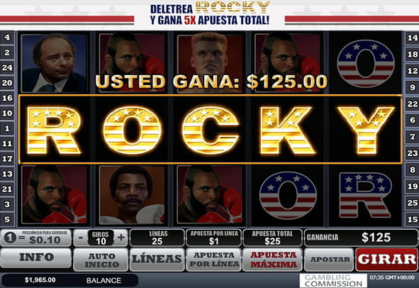 Prueba ahora la máquina Rocky totalmente gratis, sin registro o ingreso de dinero real.