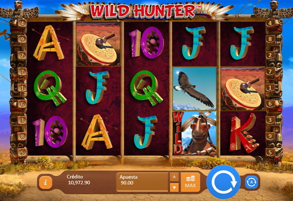 Tablero de la slot Wild Hunter para casinos online en España.