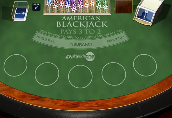 Mesa del juego Blackjack Americano.