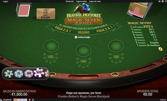 Portada del juego Frankie Dettori's Magic Seven Blackjack de Playtech.