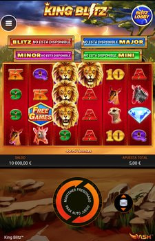 La slot King Blitz abierta en un dispositivo móvil.