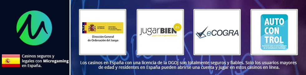 Imagen en la que se puede ver los logos de las diferentes autoridades en España que regulan el juego online.