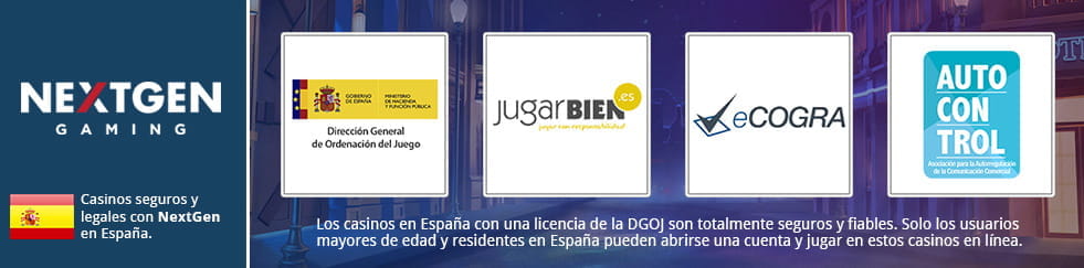Imagen en la que se puede ver los logos de las diferentes autoridades en España que regulan el juego online.