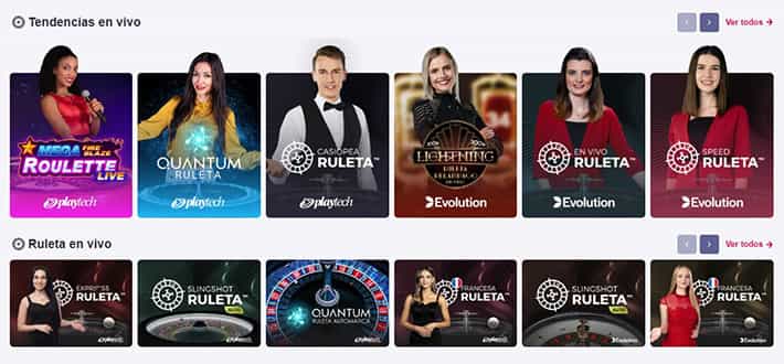 Ruletas live de Evolution disponibles en el casino en vivo Gran Madrid Casino Online en España.