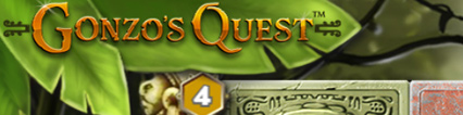 Logo de la slot online Gonzo's Quest en la versión para ordenador.