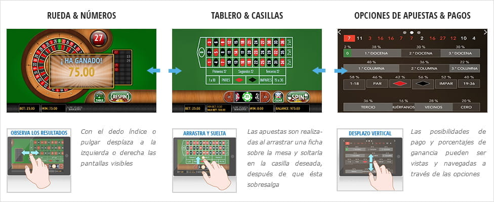 Instrucciones para jugar a la ruleta online en el móvil.