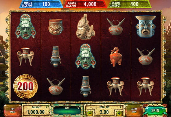 Portada del juego tragaperras para casinos online, Maya, desarrollado por la empresa Red Rake Gaming.