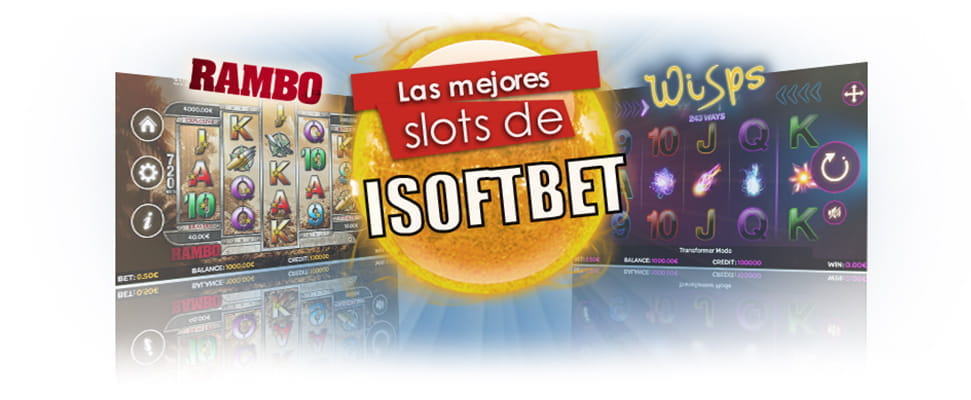 La slot Rambo y la slot Wisps flanquean un sol con las mejores tragaperras de iSoftBet.