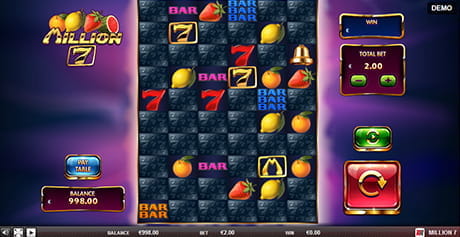 Pantalla de juego de la slot Million 7 de Red Rake.