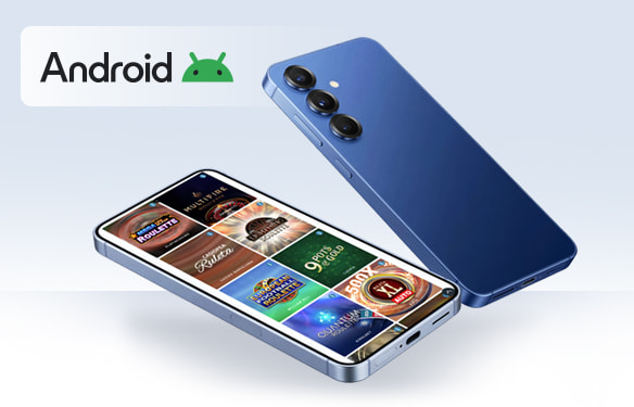 Selección de ruleta online móvil abierta en un teléfono con Android.