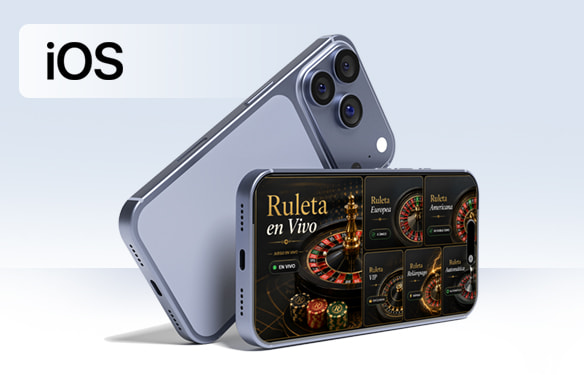Ruleta en vivo en un móvil con iOS.