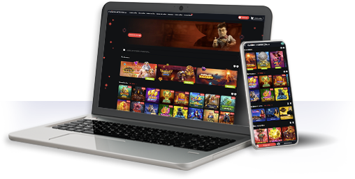 Un ordenador y un móvil con la oferta de juegos de Casino Barcelona