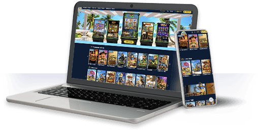 Un ordenador y un móvil con la oferta de juegos de TodoSlots.