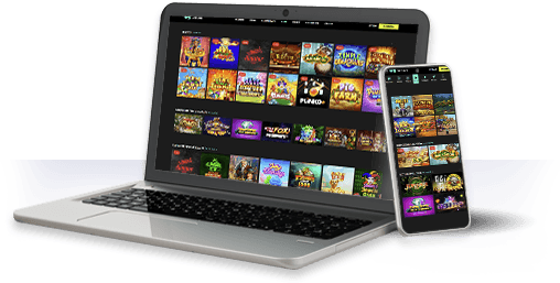 Un ordenador y un móvil con la oferta de juegos de VERSUS.