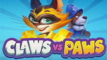 Protada de la tragaperras Claws vs Paws de Playson para casinos online.