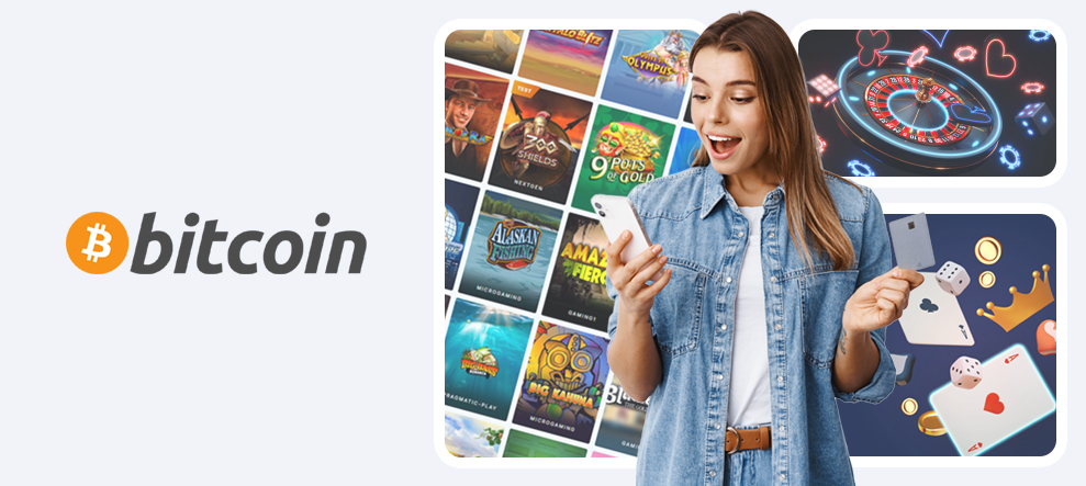Mujer depositando en un casino con Bitcoin en España